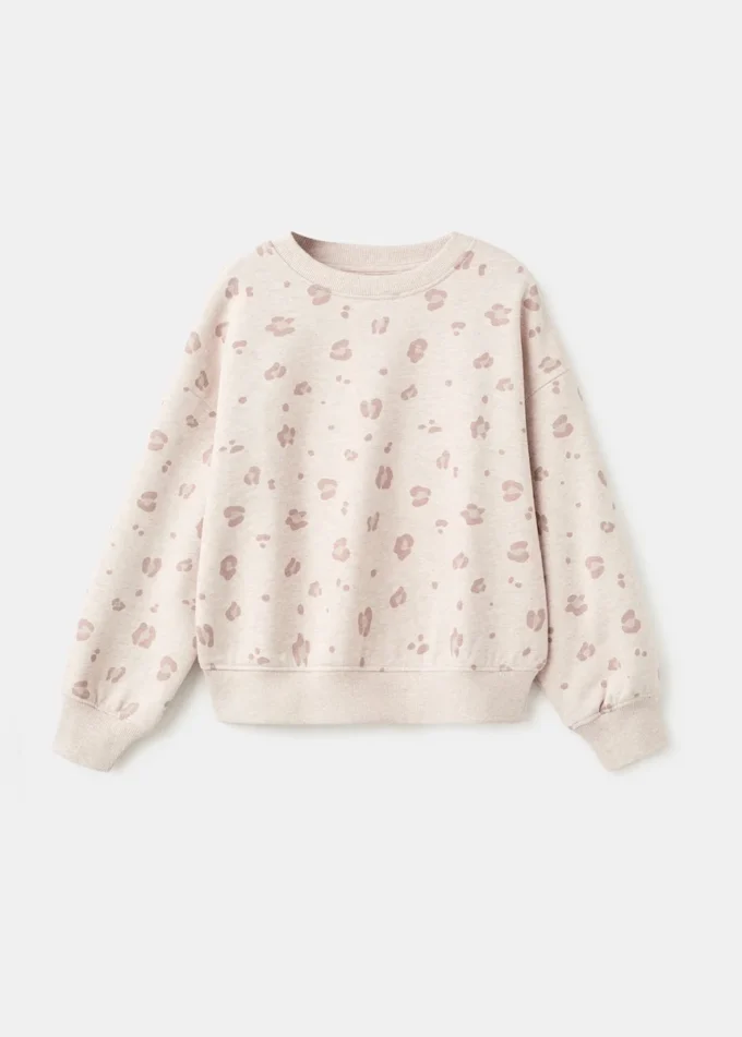 Sweatshirt aus Baumwolle mit Leopardenmuster Sweatshirt aus Baumwolle mit Leopardenmuster