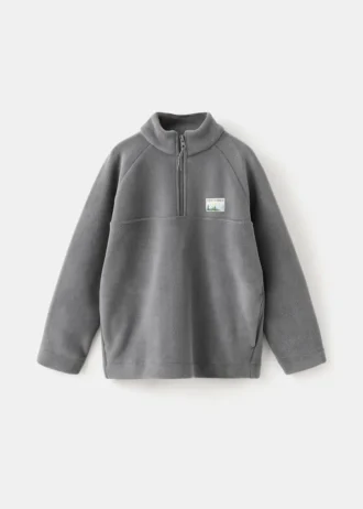 Sweatshirt aus Polarfleece mit Perkins-Ausschnitt