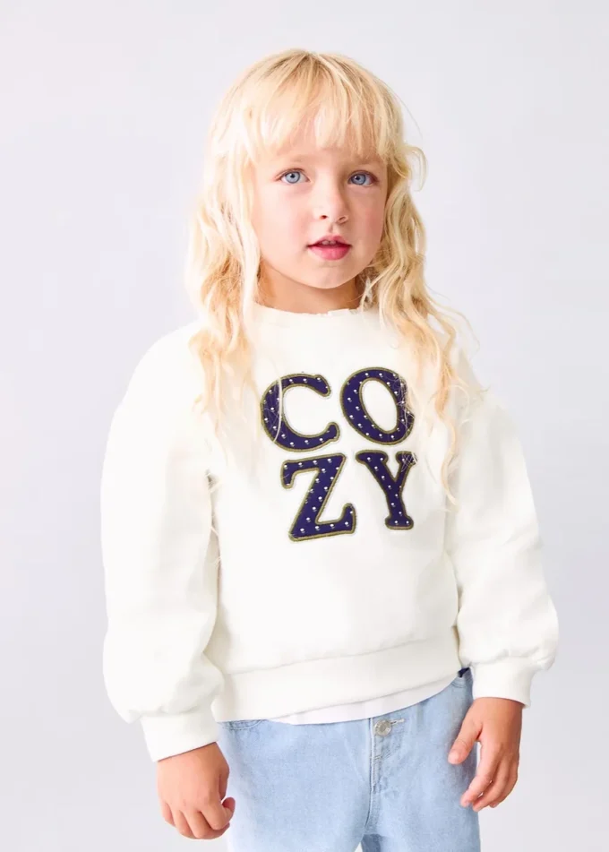 Sweatshirt mit Blumenstickerei Sweatshirt mit Blumenstickerei