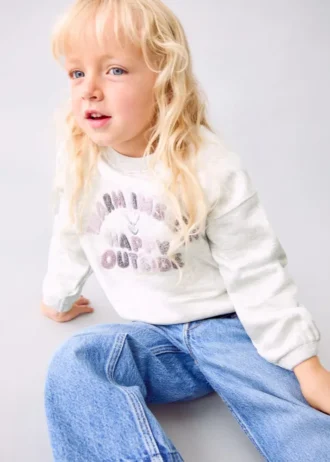 Sweatshirt mit Blumenstickerei