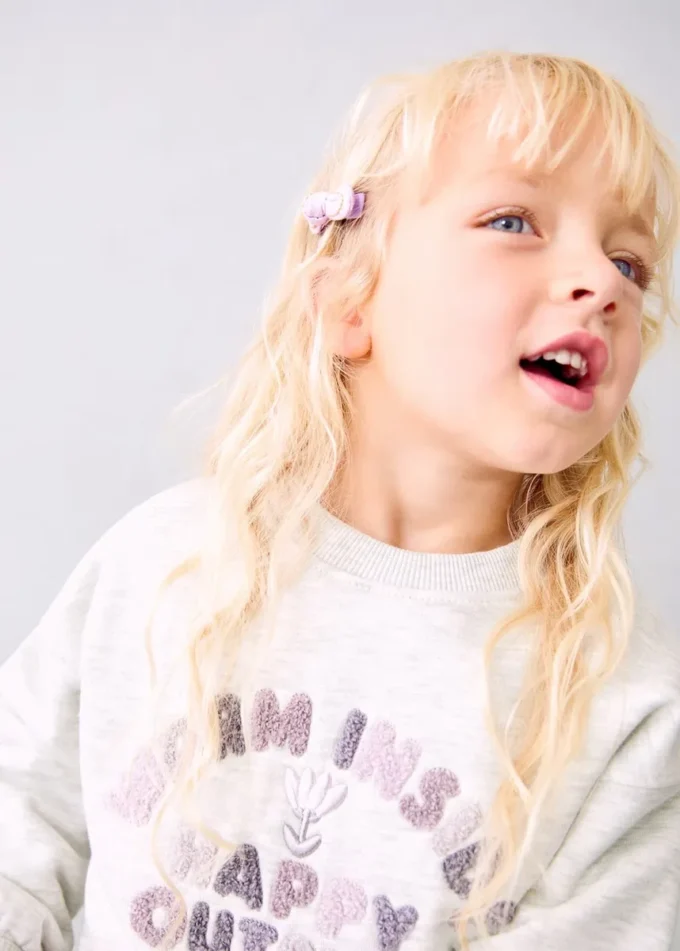 Sweatshirt mit Blumenstickerei Sweatshirt mit Blumenstickerei