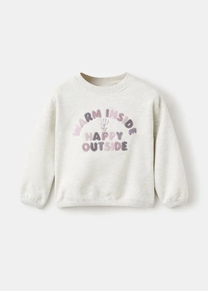 Sweatshirt mit Blumenstickerei Sweatshirt mit Blumenstickerei