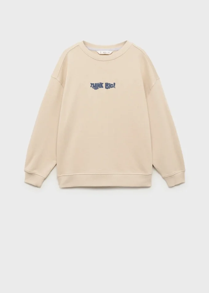 Sweatshirt mit geprägtem Text Sweatshirt mit geprägtem Text