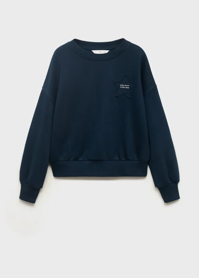 Sweatshirt mit gesticktem Stern Sweatshirt mit gesticktem Stern