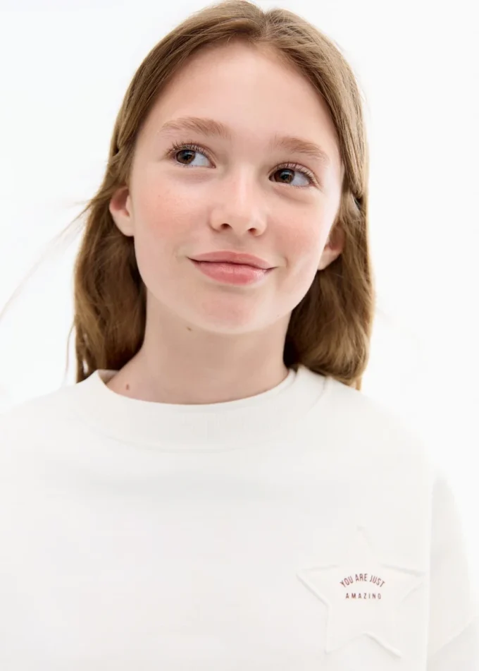 Sweatshirt mit gesticktem Stern Sweatshirt mit gesticktem Stern