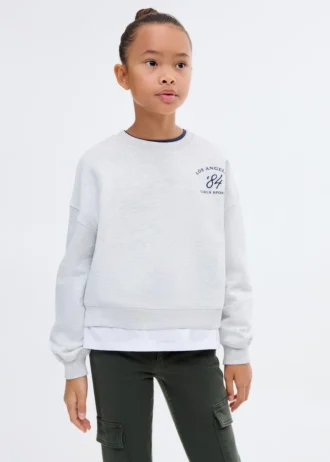 Sweatshirt mit Hemdsaum