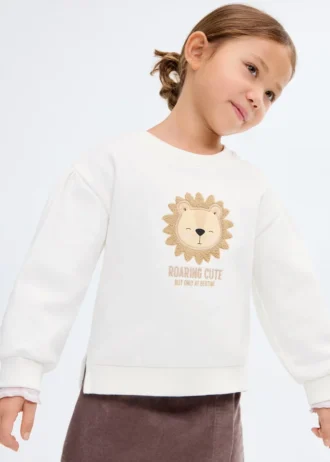 Sweatshirt mit Löwenstickerei