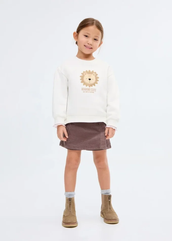 Sweatshirt mit Löwenstickerei