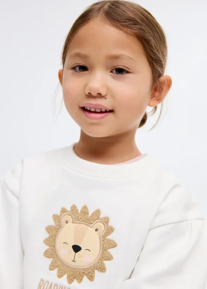 Sweatshirt mit Löwenstickerei
