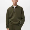 Sweatshirt mit normaler Passform und Reißverschluss am Kragen