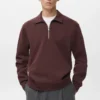 Sweatshirt mit normaler Passform und Reißverschluss am Kragen