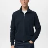 Sweatshirt mit normaler Passform und Reißverschluss am Kragen