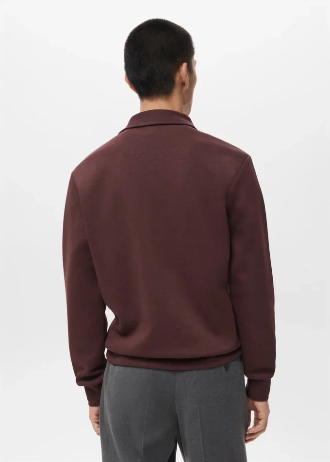 Sweatshirt mit normaler Passform und Reißverschluss am Kragen