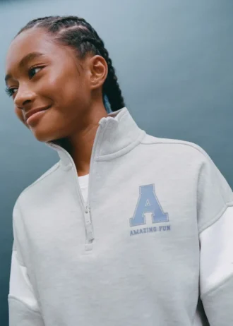 Sweatshirt mit Perkins-Ausschnitt