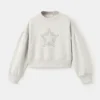 Sweatshirt mit Strassstein-Sternverzierungen und Lurex-Details Sweatshirt mit Strassstein-Sternverzierungen und Lurex-Details