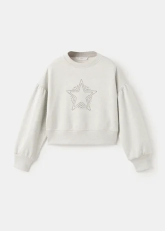 Sweatshirt mit Strassstein-Sternverzierungen und Lurex-Details
