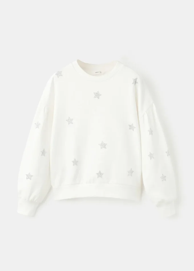 Sweatshirt mit Strasssteinen in Sternform Sweatshirt mit Strasssteinen in Sternform
