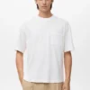 T-Shirt 100 % Baumwolle, kastenförmiger Schnitt, Tasche T-Shirt 100 % Baumwolle, kastenförmiger Schnitt, Tasche