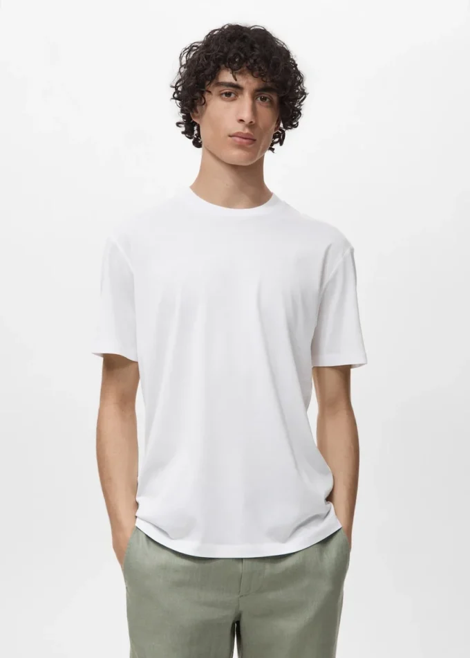 T-Shirt aus 100 % Baumwolle, reguläre Passform