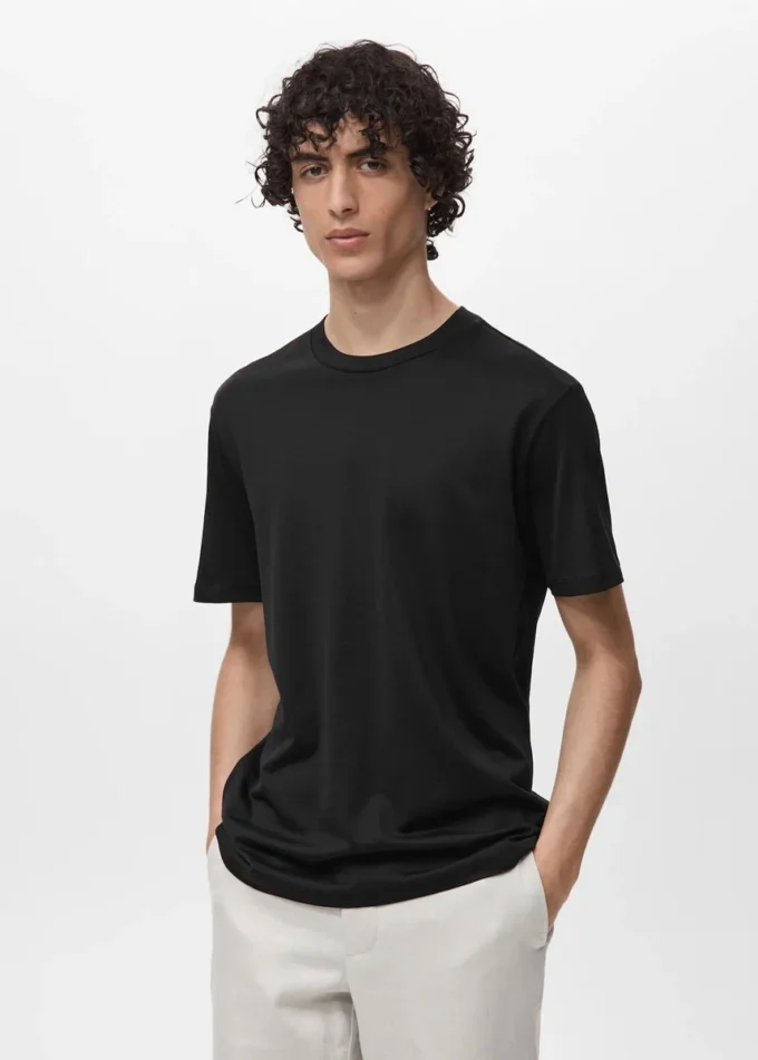 T-Shirt aus 100 % Baumwolle, reguläre Passform