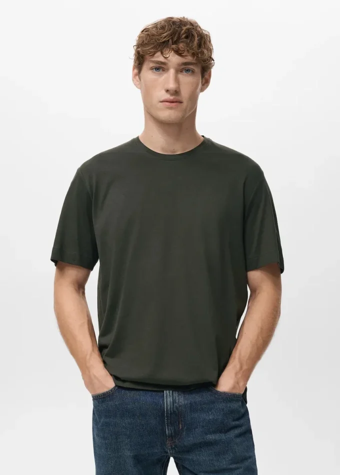 T-Shirt aus 100 % Baumwolle, reguläre Passform T-Shirt aus 100 % Baumwolle, reguläre Passform