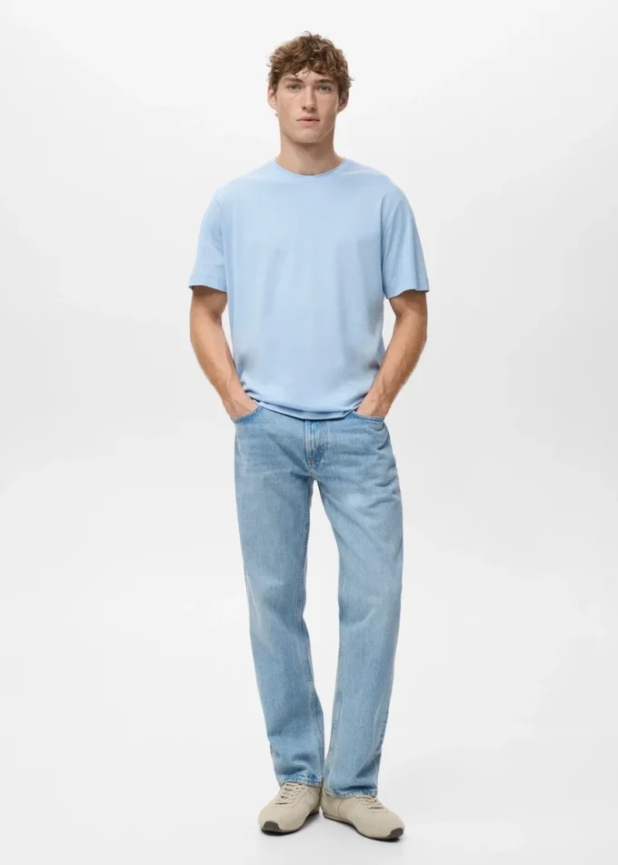 T-Shirt aus 100 % Baumwolle, reguläre Passform T-Shirt aus 100 % Baumwolle, reguläre Passform