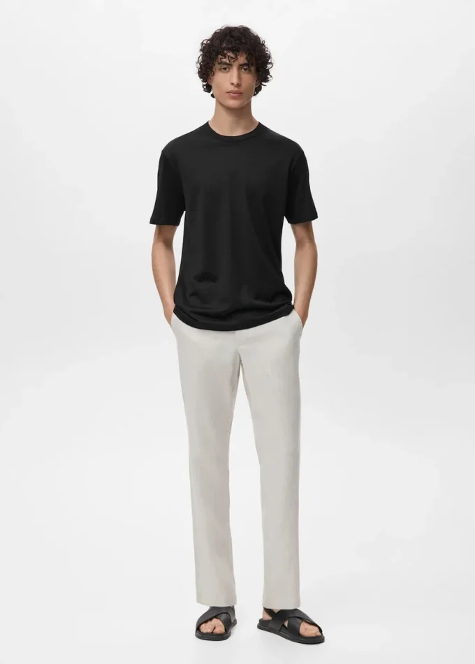 T-Shirt aus 100 % Baumwolle, reguläre Passform