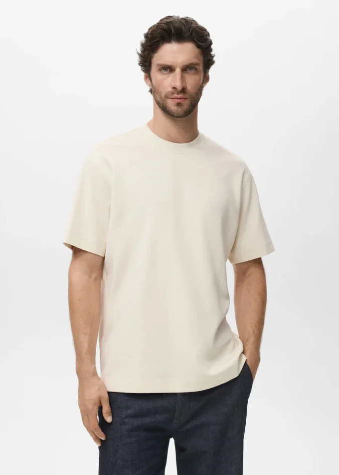 T-Shirt aus Sweatshirtstoff mit lockerer Passform T-Shirt aus Sweatshirtstoff mit lockerer Passform