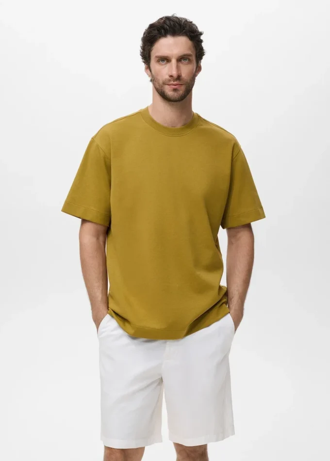 T-Shirt aus Sweatshirtstoff mit lockerer Passform T-Shirt aus Sweatshirtstoff mit lockerer Passform