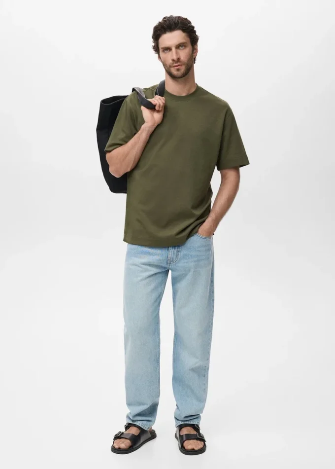 T-Shirt aus Sweatshirtstoff mit lockerer Passform T-Shirt aus Sweatshirtstoff mit lockerer Passform