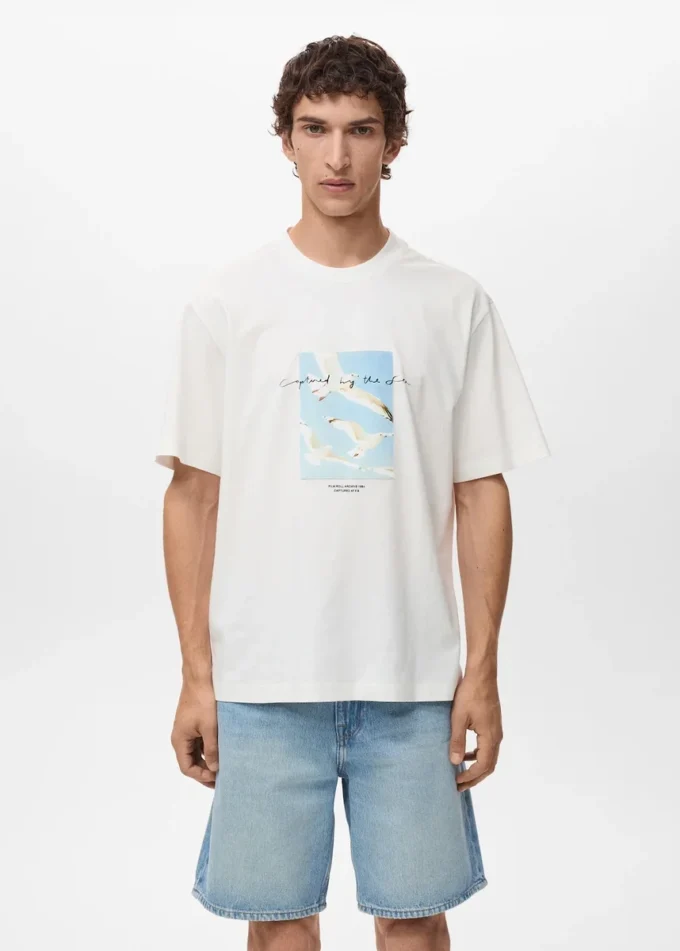 T-Shirt mit aufgedrucktem Patch