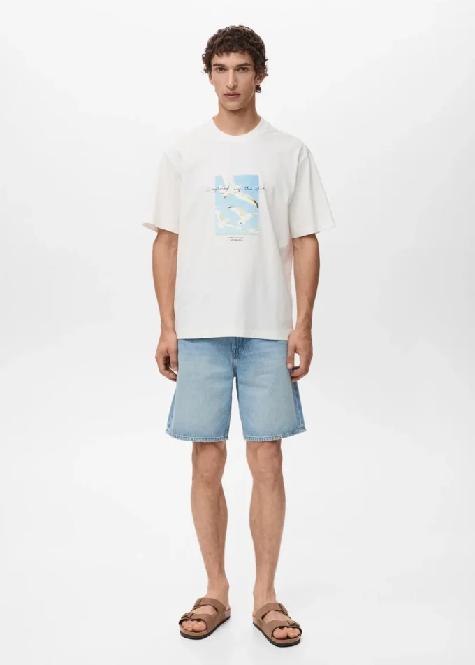 T-Shirt mit aufgedrucktem Patch