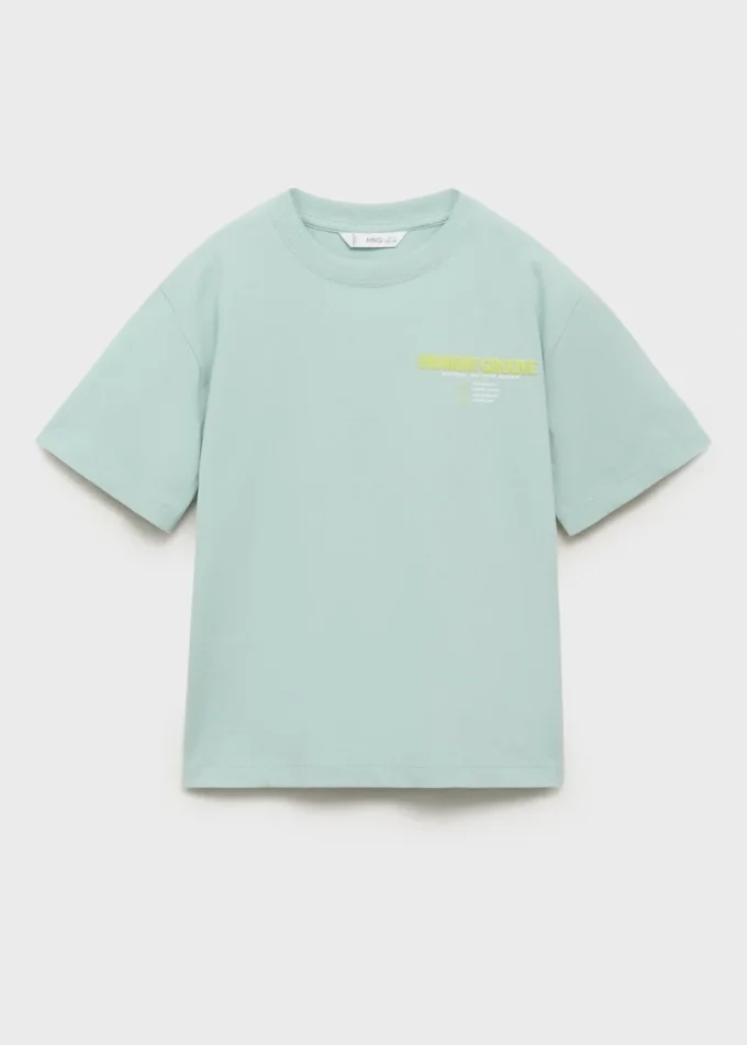 T-Shirt mit aufgedruckten Reliefbuchstaben