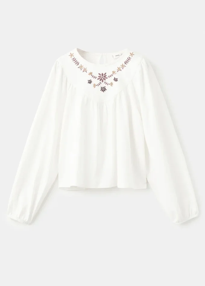 T-Shirt mit Blumenstickerei T-Shirt mit Blumenstickerei