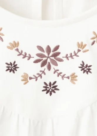 T-Shirt mit Blumenstickerei