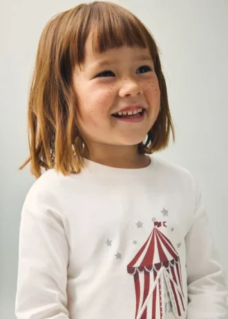 T-Shirt mit Glitzerstickerei