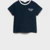 T-Shirt mit kontrastierendem Kragen mit Stickerei T-Shirt mit kontrastierendem Kragen mit Stickerei