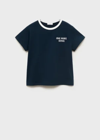 T-Shirt mit kontrastierendem Kragen mit Stickerei