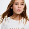 T-Shirt mit Leopardenstickerei