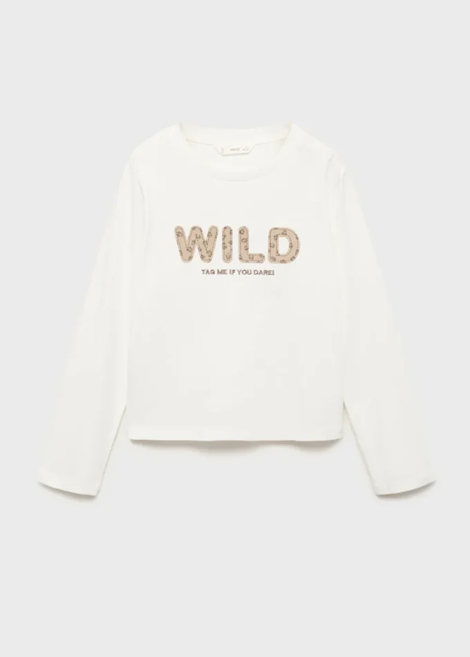 T-Shirt mit Leopardenstickerei