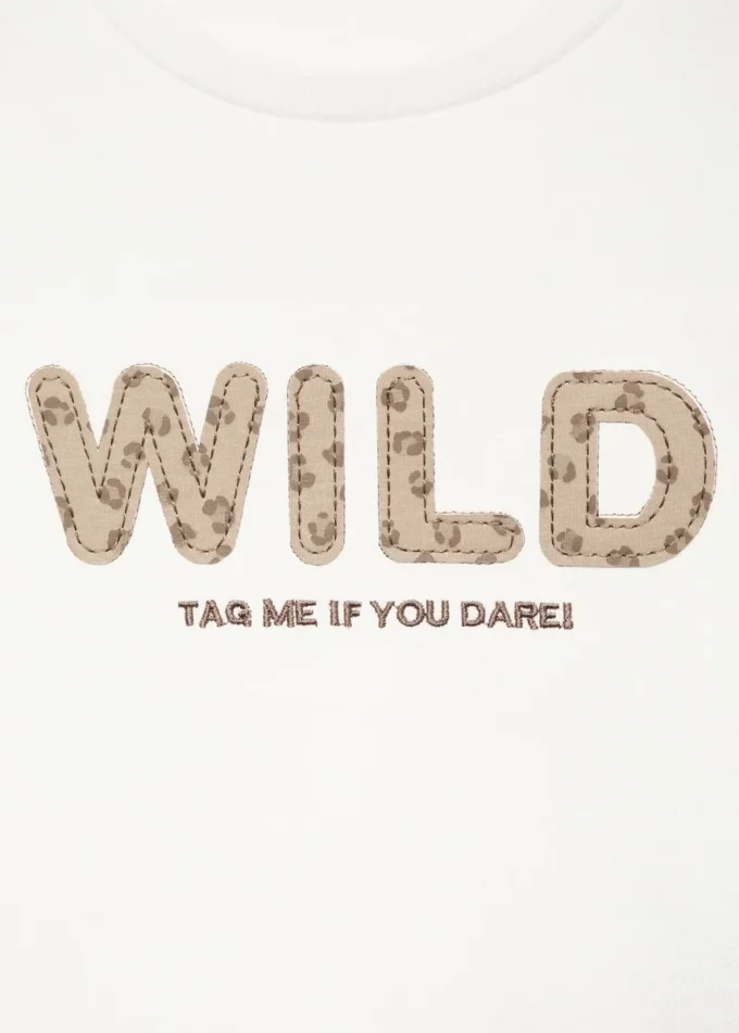 T-Shirt mit Leopardenstickerei