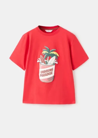 T-Shirt mit Palmenprint