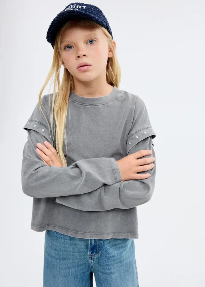 T-Shirt mit Perlendetails