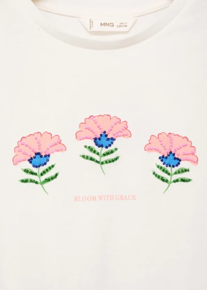 T-Shirt mit Perlenprint T-Shirt mit Perlenprint
