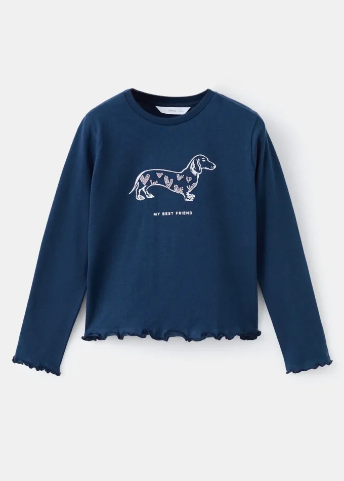 T-Shirt mit Perlenstickerei T-Shirt mit Perlenstickerei