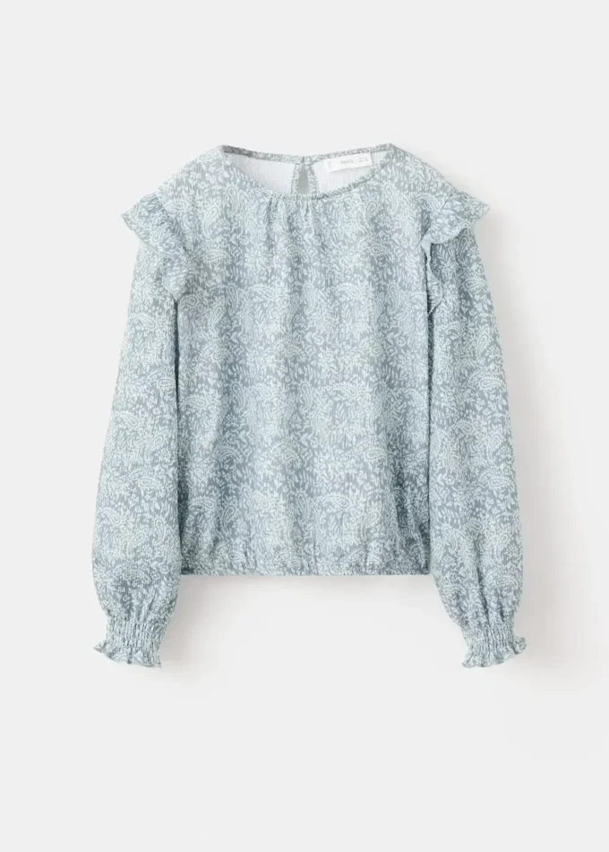 T-Shirt mit Rüschen und Print T-Shirt mit Rüschen und Print
