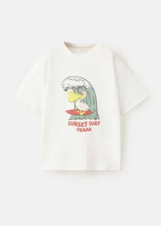 T-Shirt mit Surf-Print