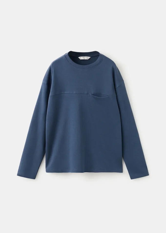 T-Shirt mit Tasche und Nahtdetails T-Shirt mit Tasche und Nahtdetails