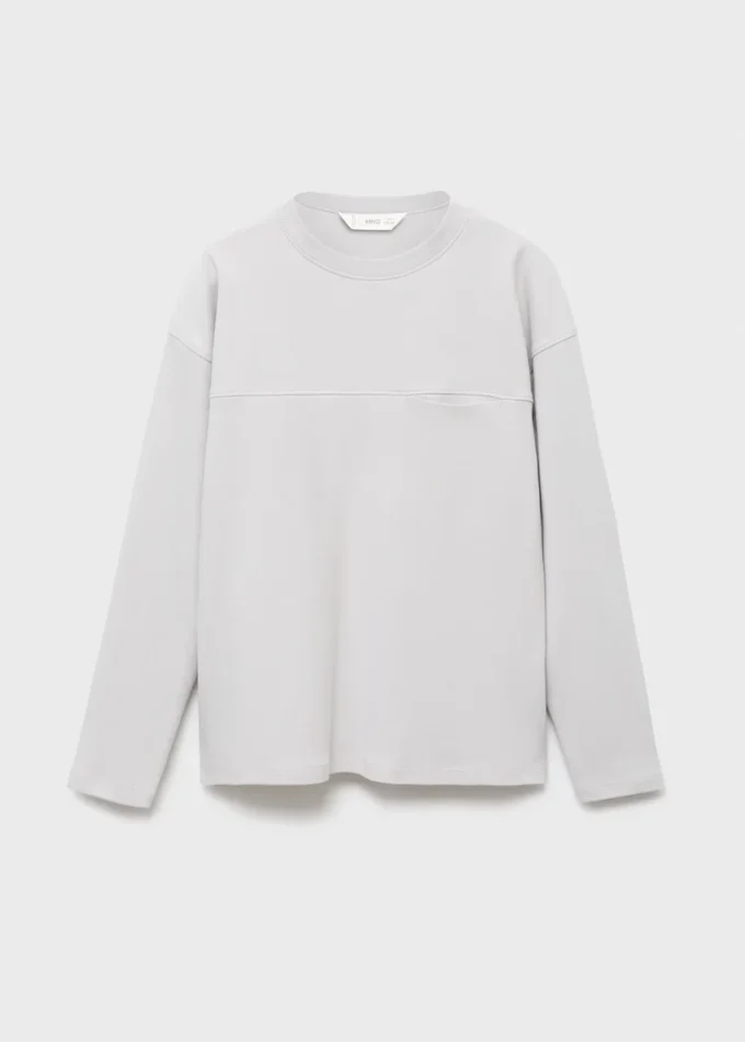 T-Shirt mit Tasche und Nahtdetails T-Shirt mit Tasche und Nahtdetails