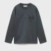 T-Shirt mit Tasche und Nahtdetails